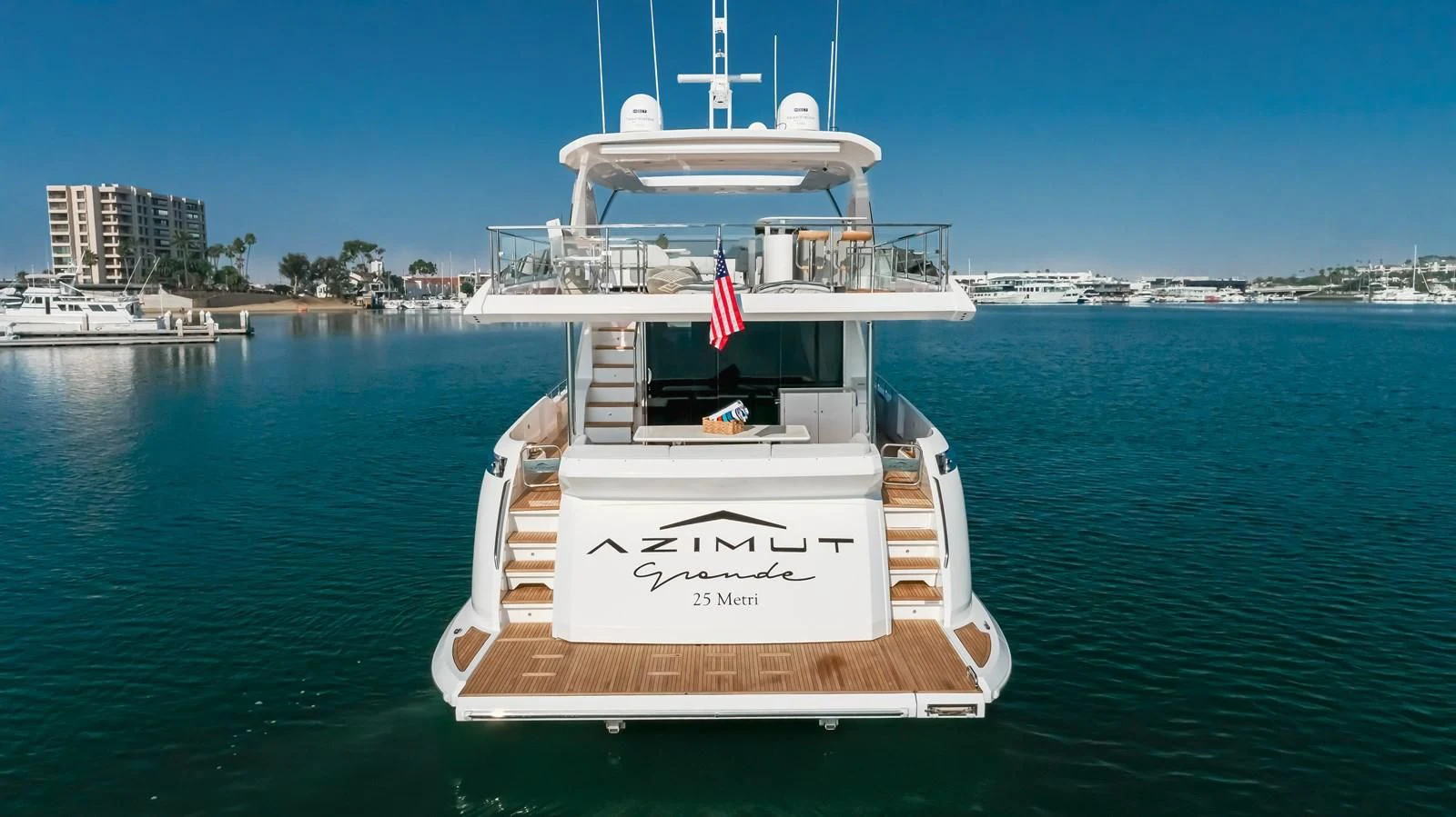 a boat on the water aboard AZIMUT 25 METRI GRANDE Yacht for Sale