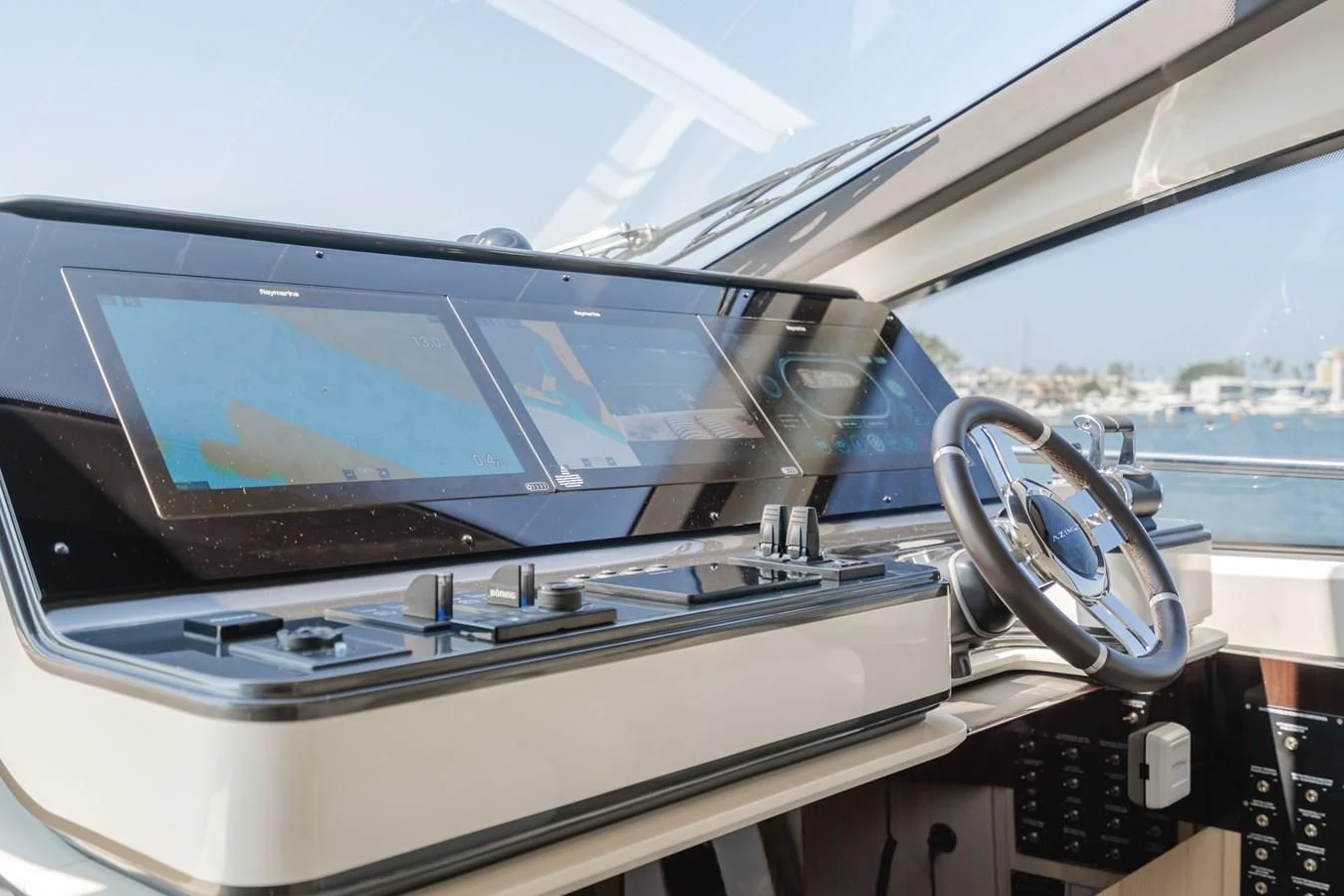 the inside of a car aboard AZIMUT 25 METRI GRANDE Yacht for Sale