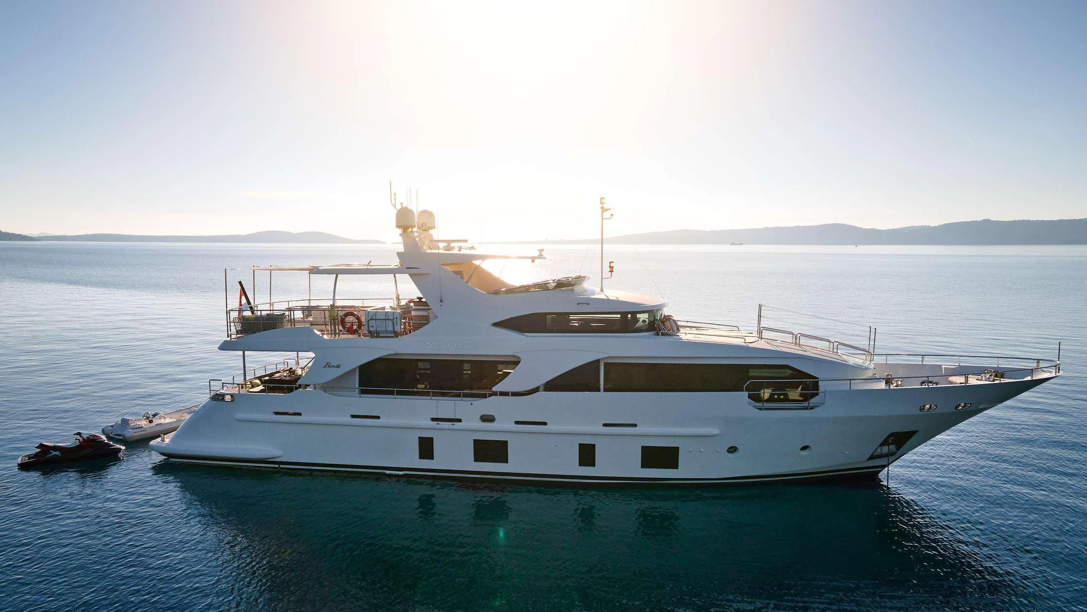 a large ship in the water aboard OCEAN DRIVE Yacht for Charter