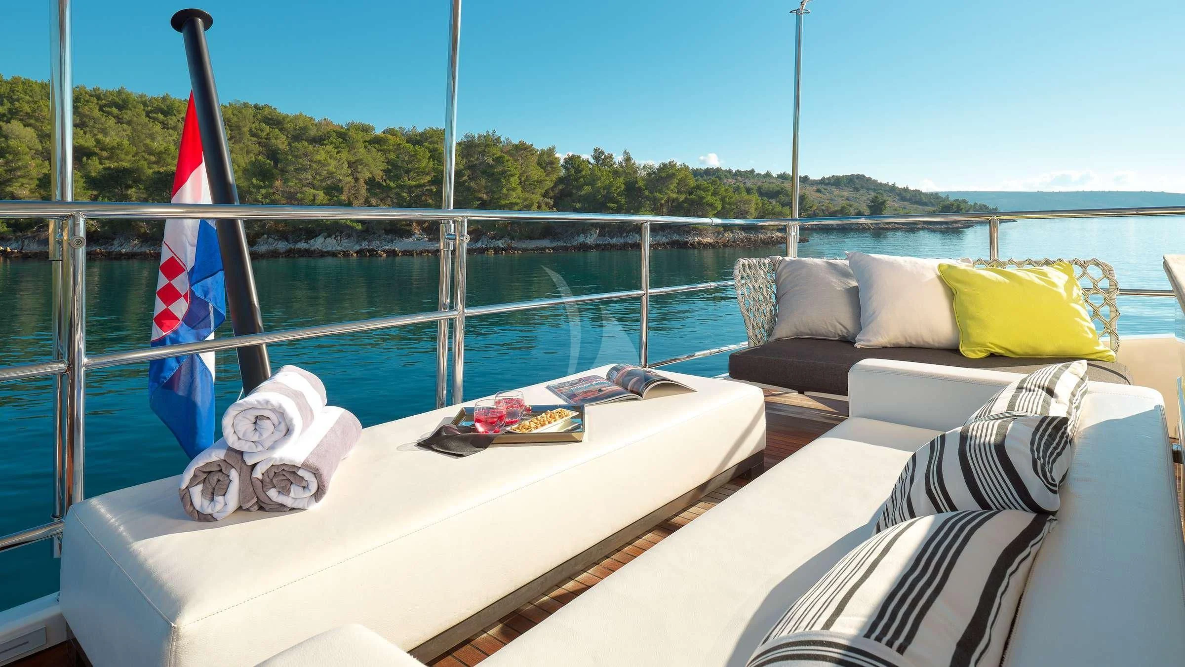 a boat on the water aboard OCEAN DRIVE Yacht for Charter