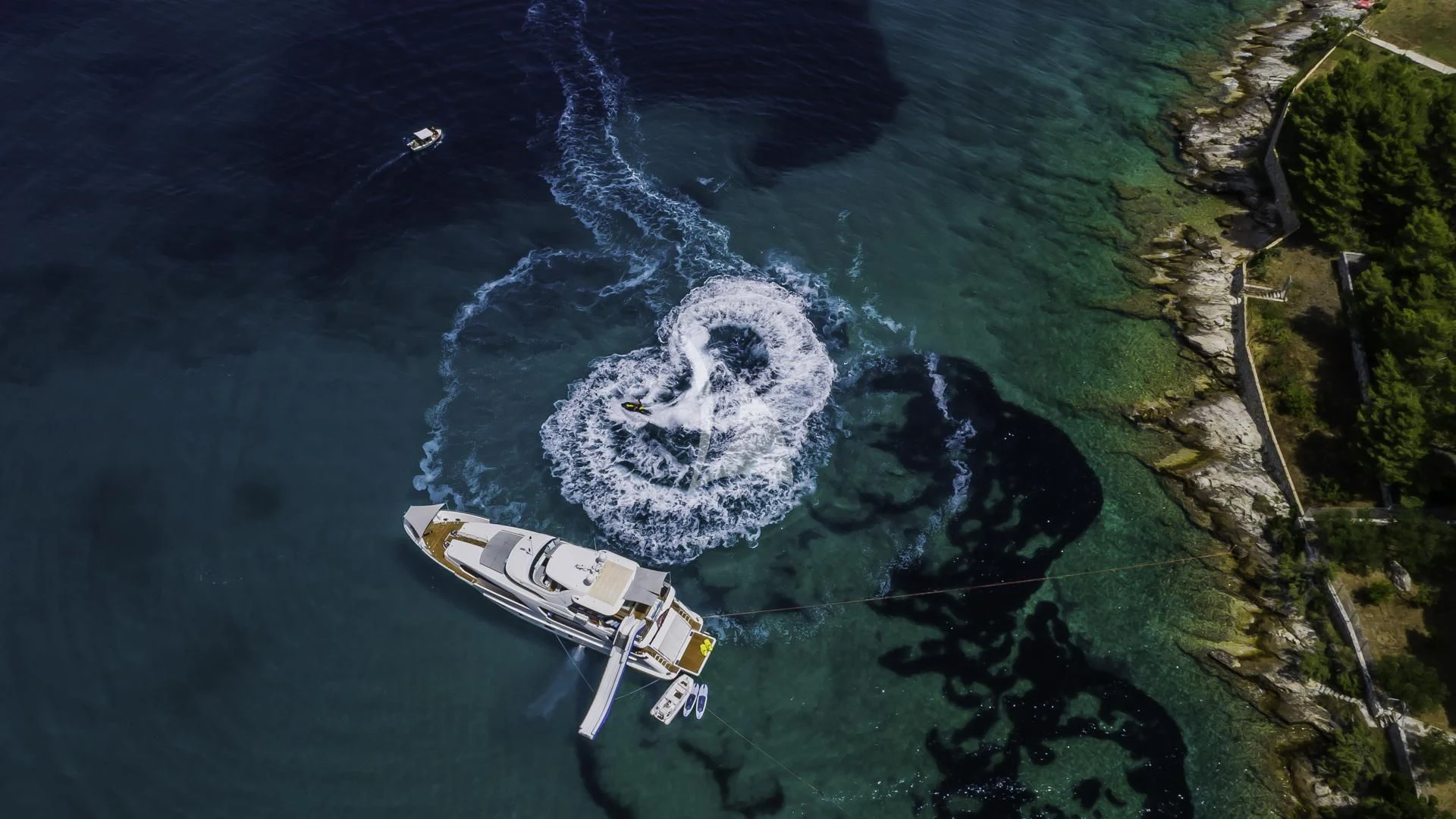 a boat on the water aboard OCEAN DRIVE Yacht for Charter