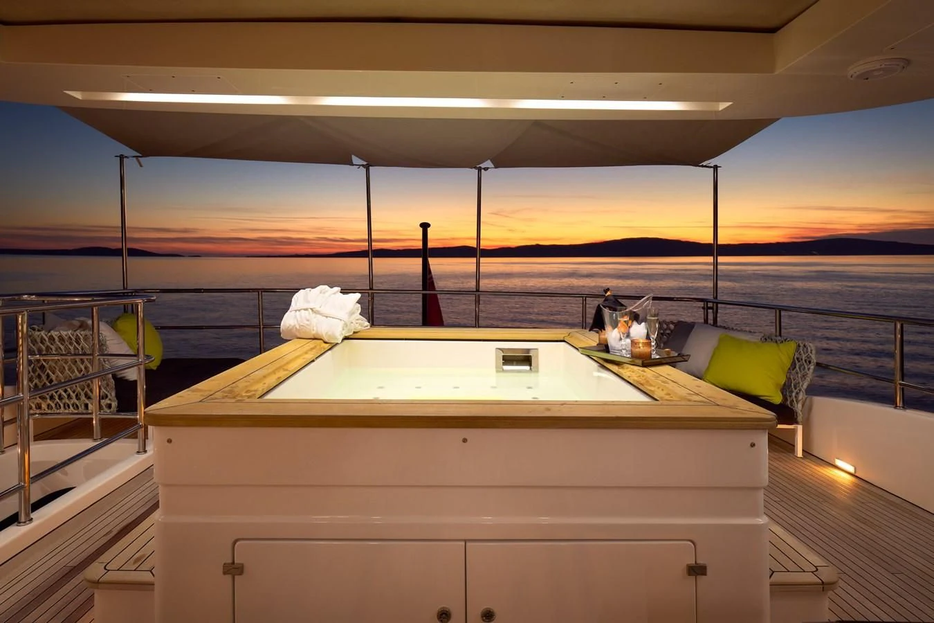 a large white container on a deck aboard OCEAN DRIVE Yacht for Charter