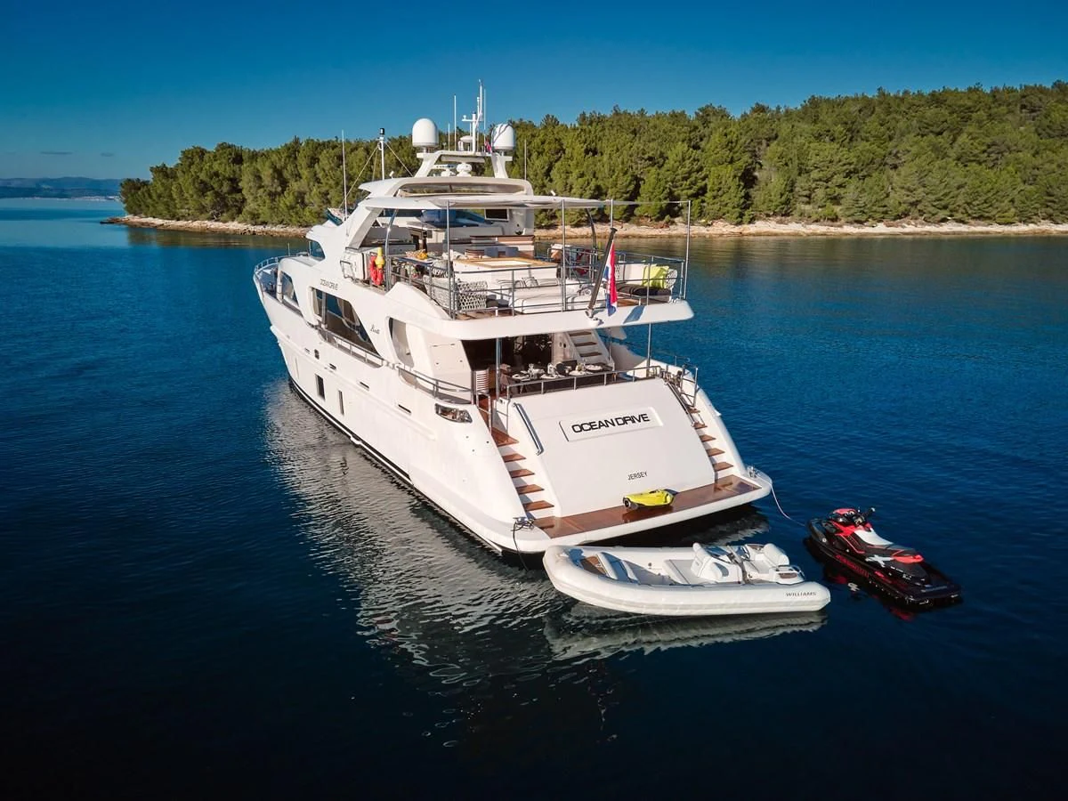 a boat on the water aboard OCEAN DRIVE Yacht for Charter
