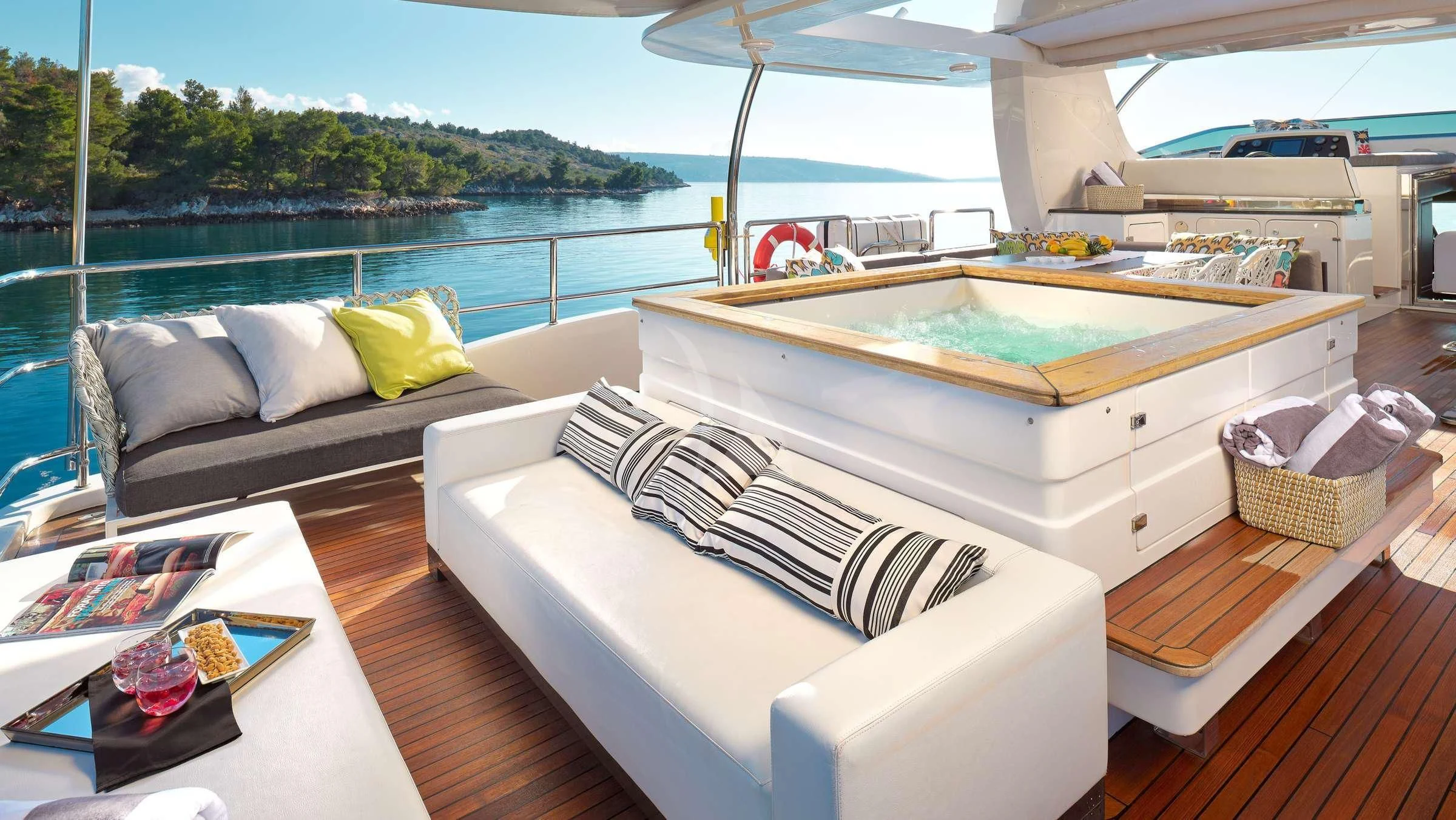 a boat on a deck aboard OCEAN DRIVE Yacht for Charter
