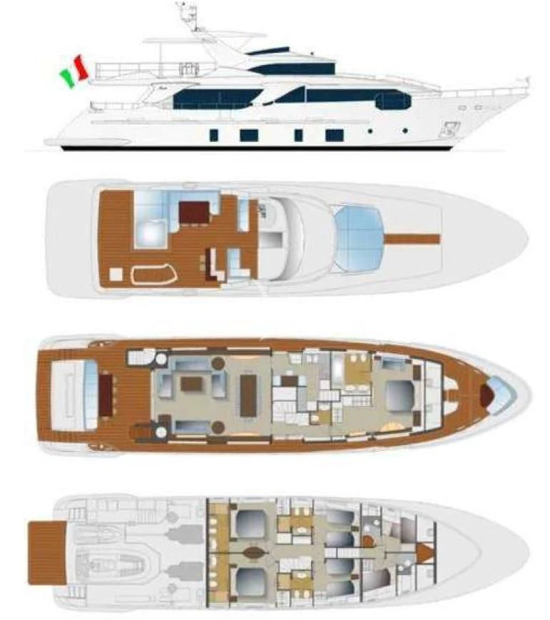 diagram, engineering drawing aboard OCEAN DRIVE Yacht for Charter