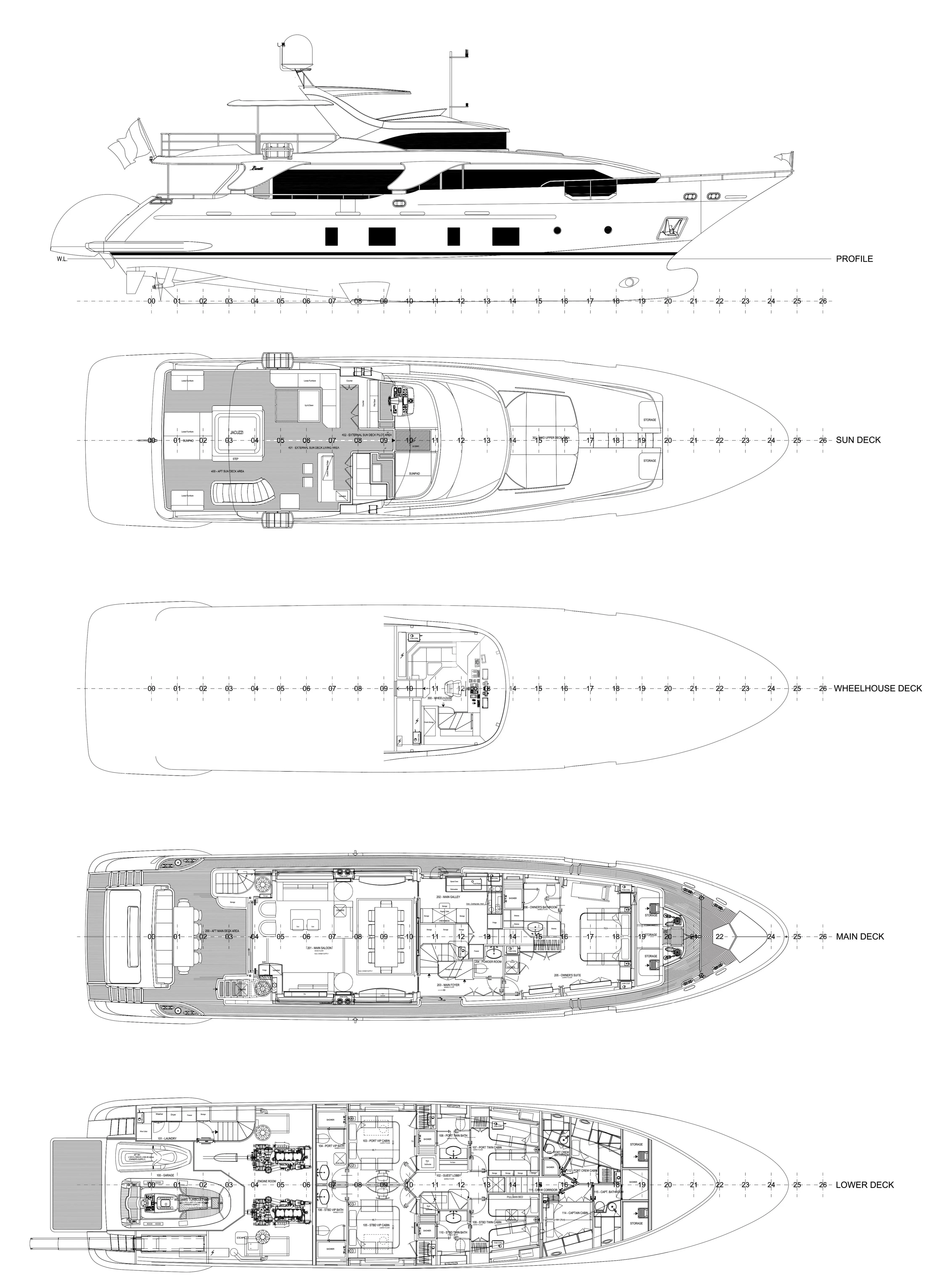 diagram aboard OCEAN DRIVE Yacht for Charter