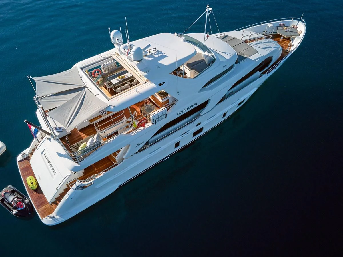 a boat on the water aboard OCEAN DRIVE Yacht for Charter