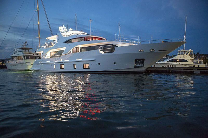 a group of boats in a harbor aboard OCEAN DRIVE Yacht for Charter