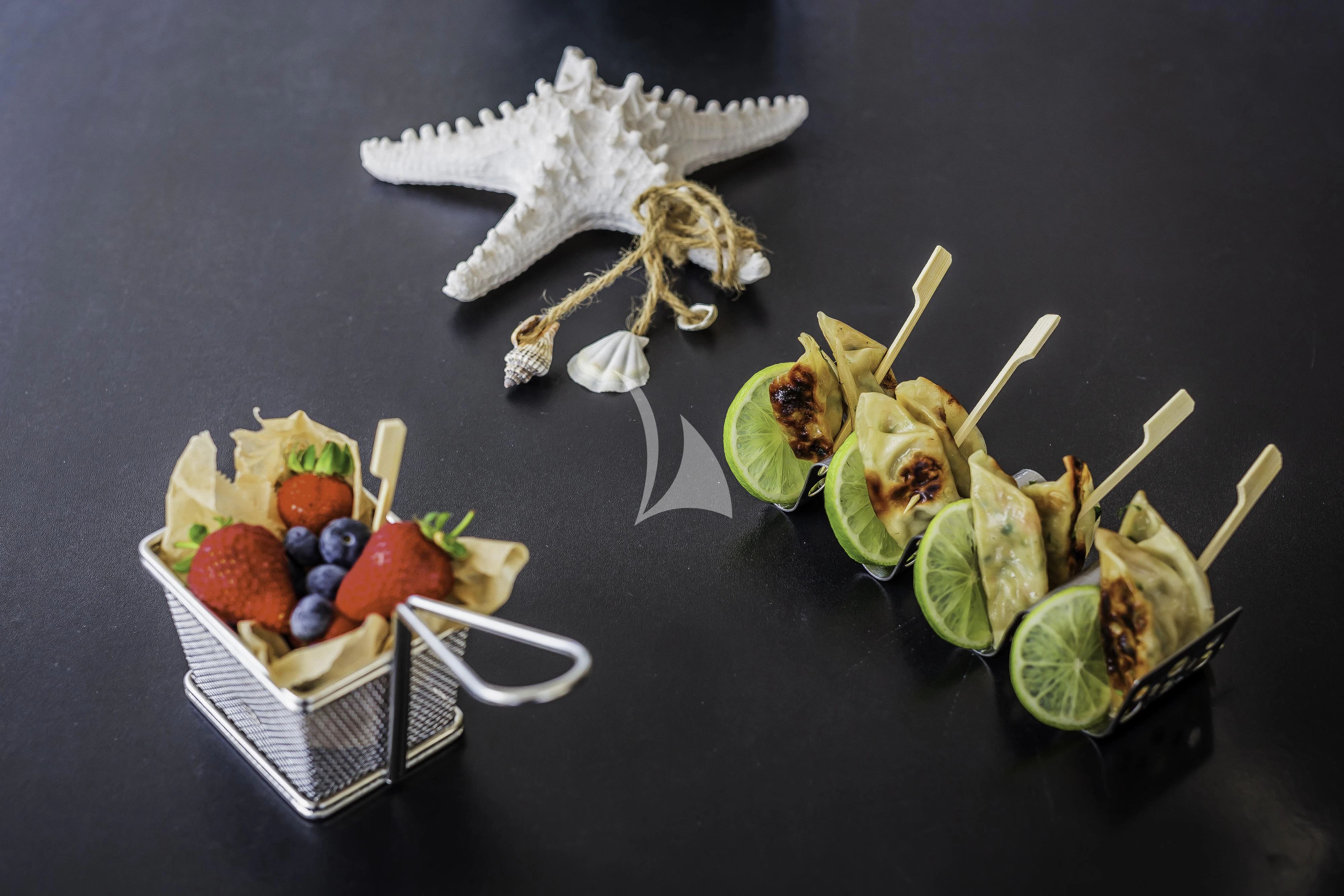 a couple of trays of food aboard OCEAN DRIVE Yacht for Charter