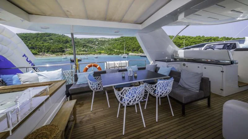 a boat on the water aboard OCEAN DRIVE Yacht for Charter
