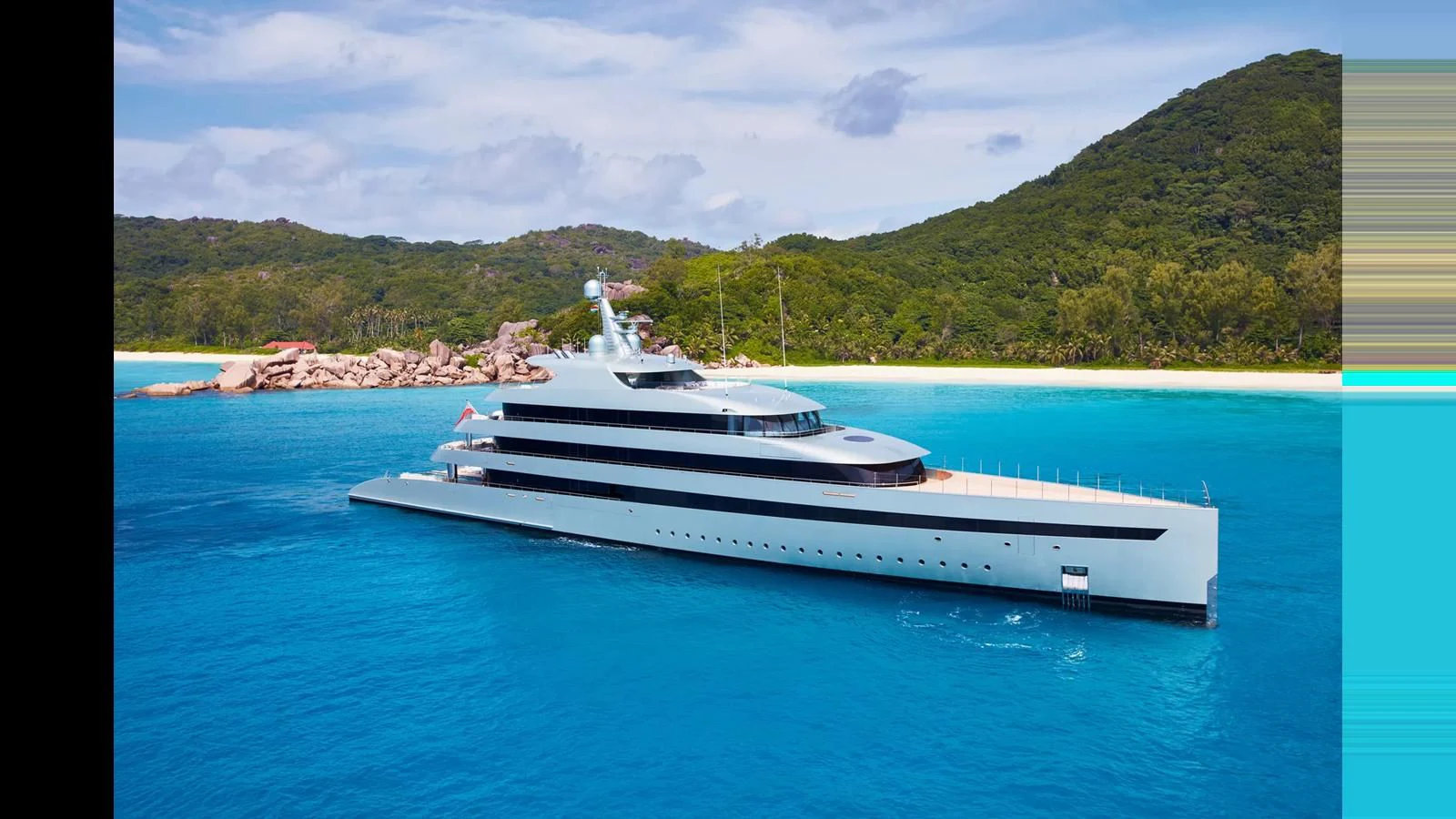 a white boat on the water aboard SAVANNAH Yacht for Sale