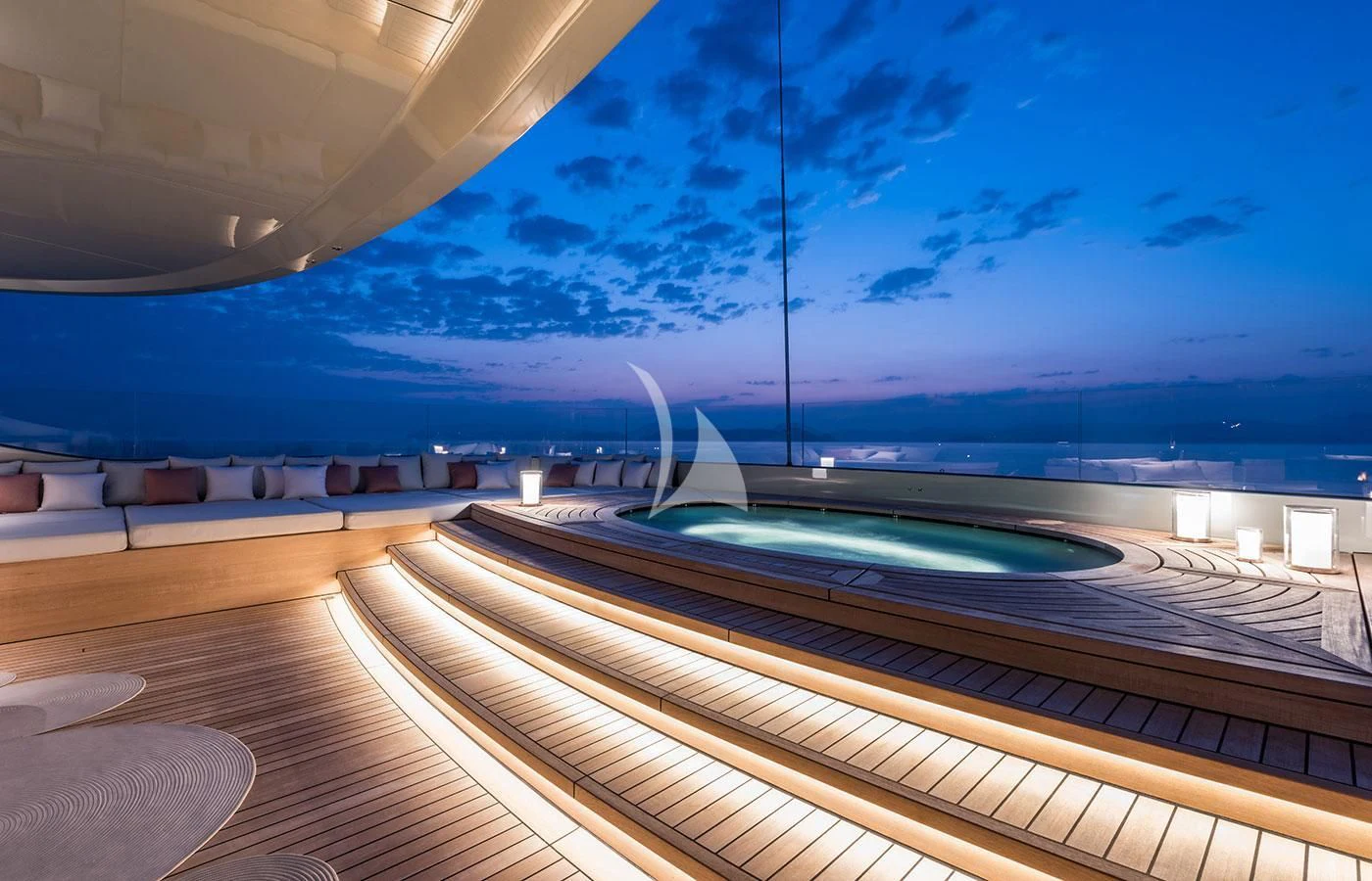 a pool on a deck aboard SAVANNAH Yacht for Sale