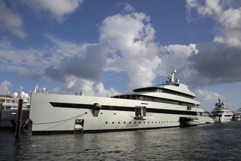 a white yacht in the water aboard SAVANNAH Yacht for Sale