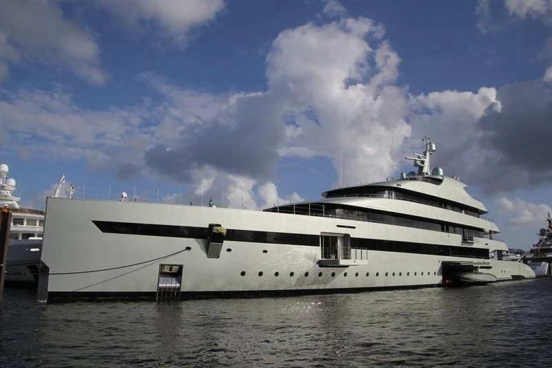 a large white yacht in the water aboard SAVANNAH Yacht for Sale