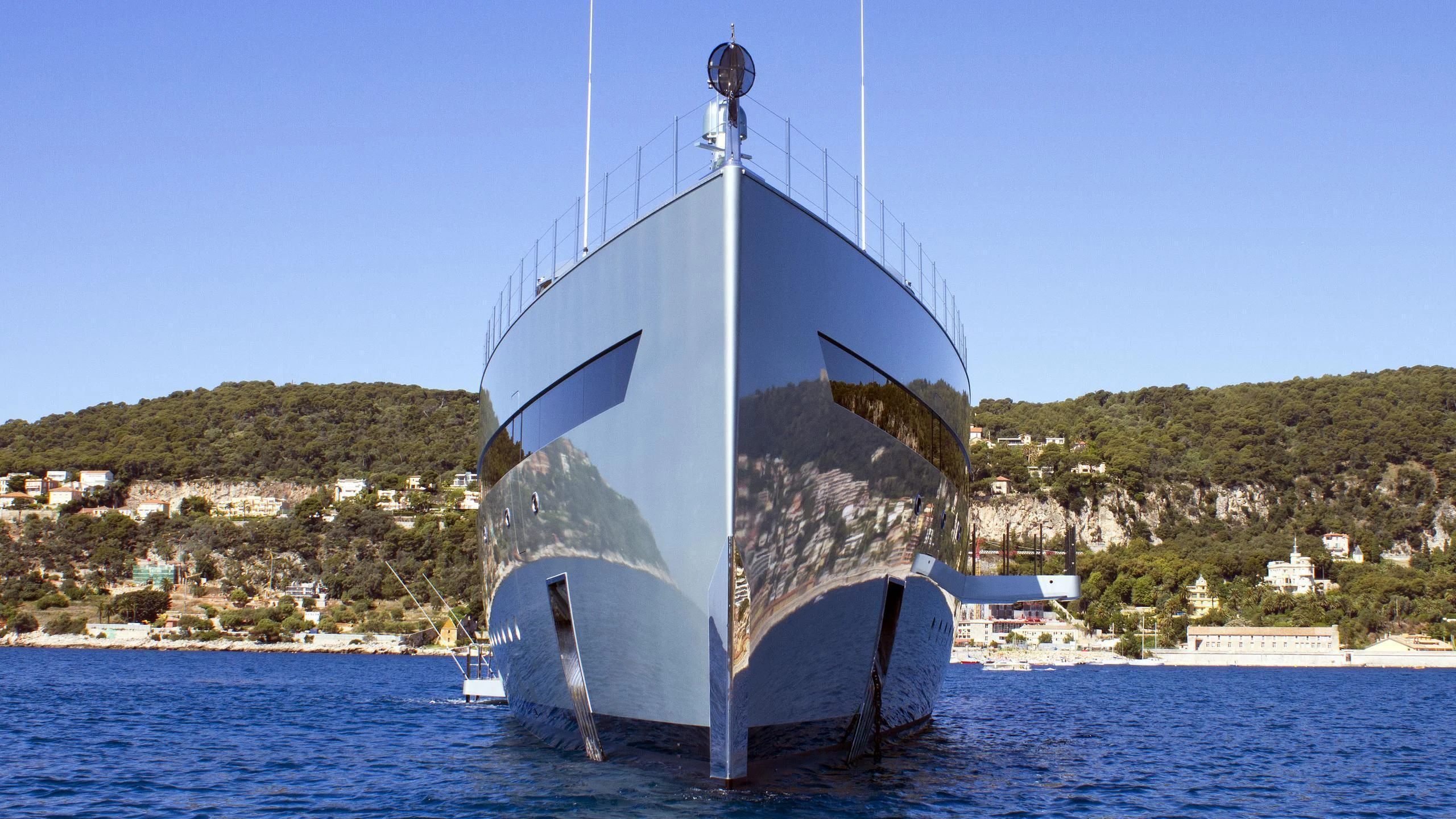 a large white structure in the water aboard SAVANNAH Yacht for Sale