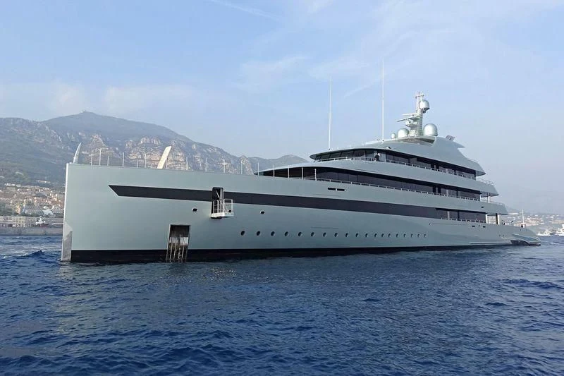a large white ship in the water aboard SAVANNAH Yacht for Sale