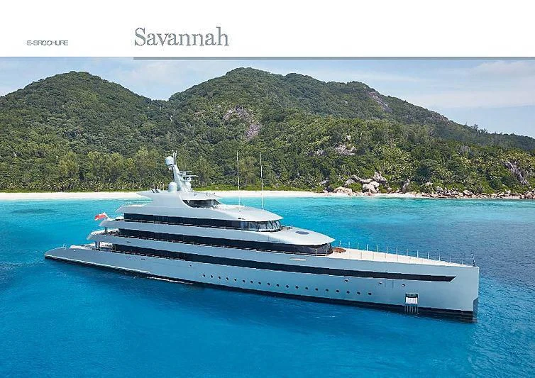 a white yacht in the water aboard SAVANNAH Yacht for Sale
