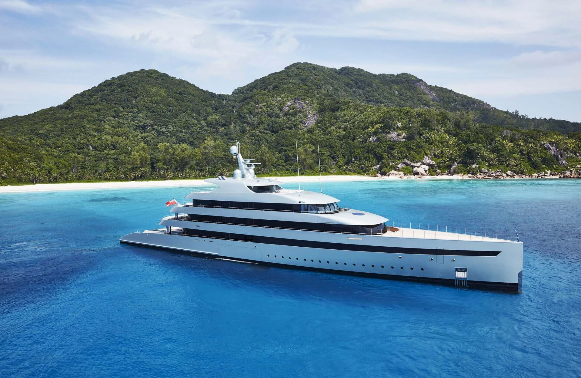 a white boat in the water aboard SAVANNAH Yacht for Sale