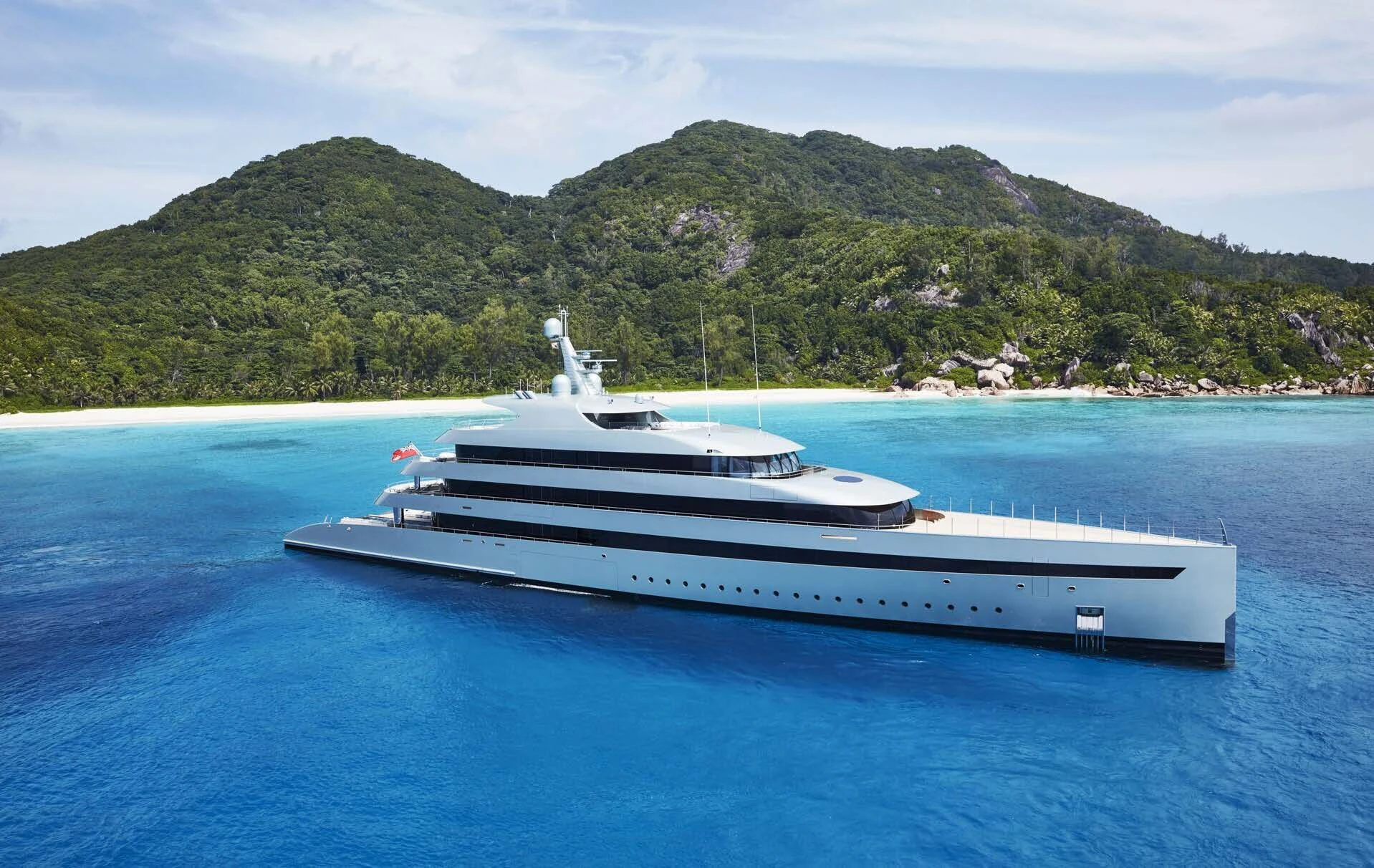 a white boat in the water aboard SAVANNAH Yacht for Sale