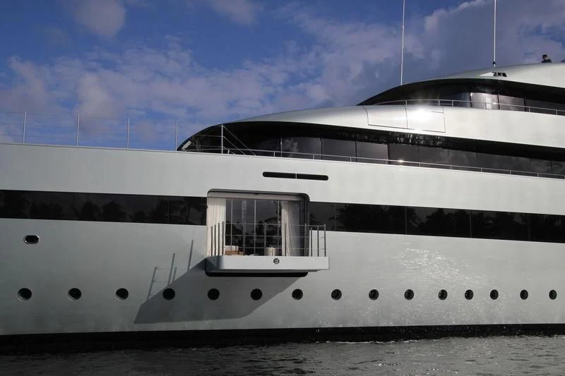 a large white yacht aboard SAVANNAH Yacht for Sale