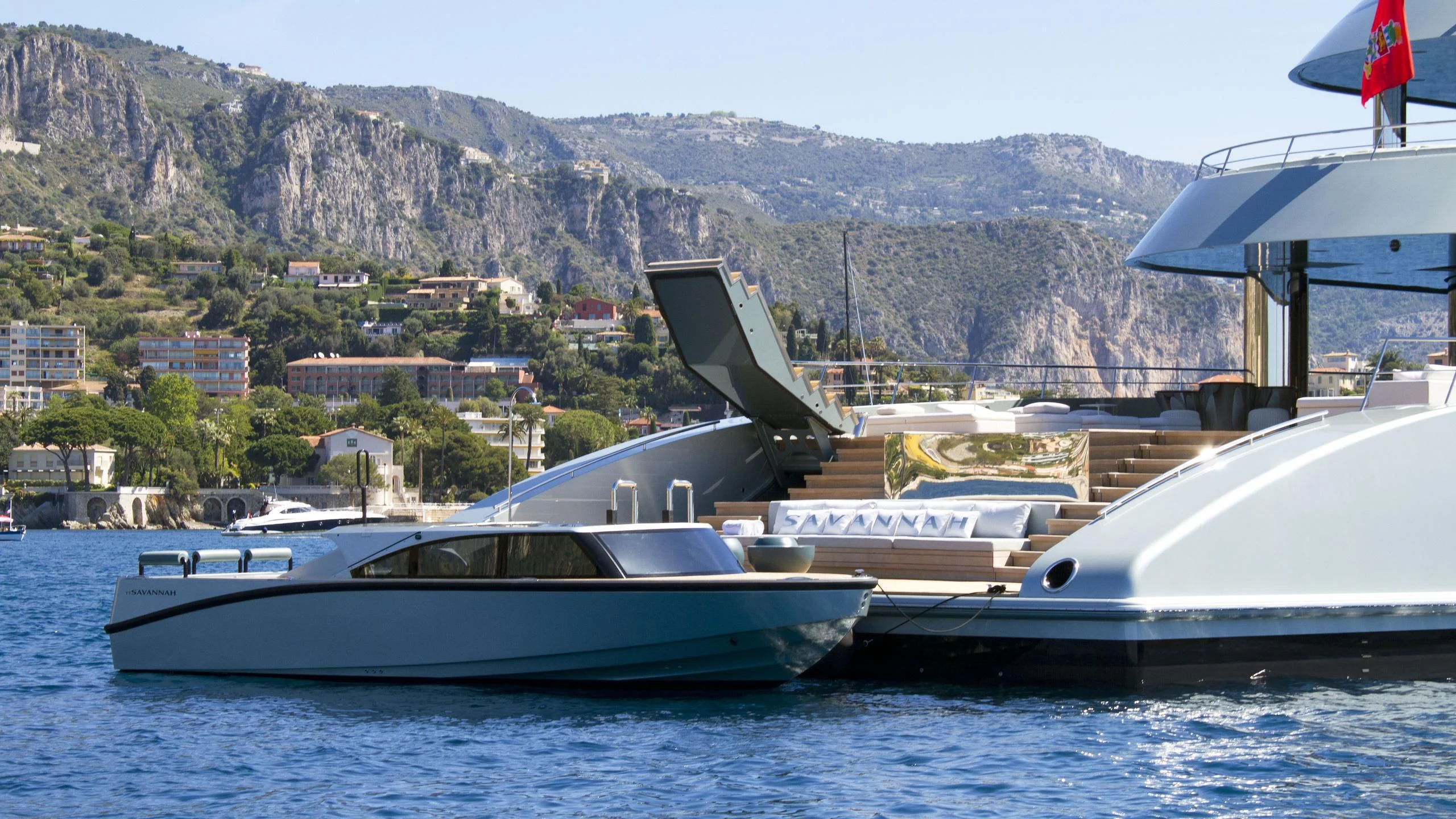 a couple of boats on the water aboard SAVANNAH Yacht for Sale