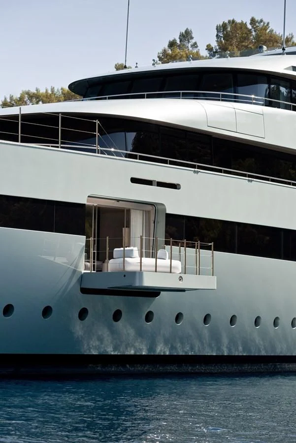 a large white yacht aboard SAVANNAH Yacht for Sale