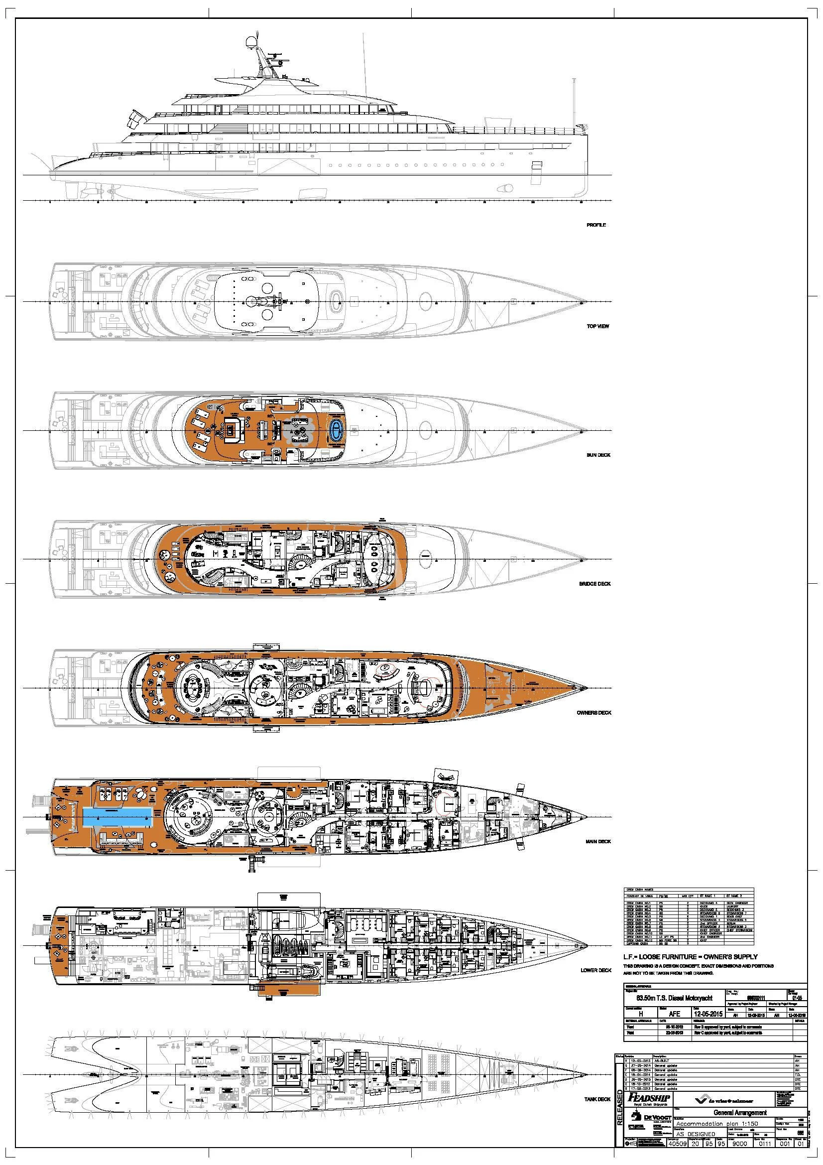diagram aboard SAVANNAH Yacht for Sale