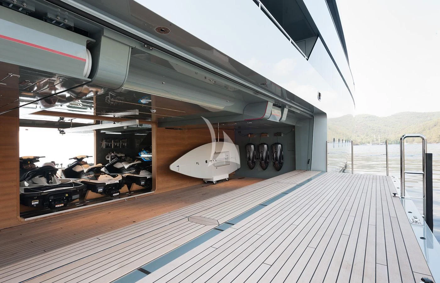 a large metal object on a deck aboard SAVANNAH Yacht for Sale