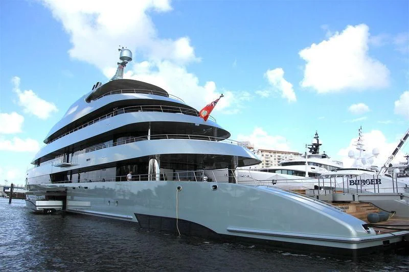 a large cruise ship docked aboard SAVANNAH Yacht for Sale