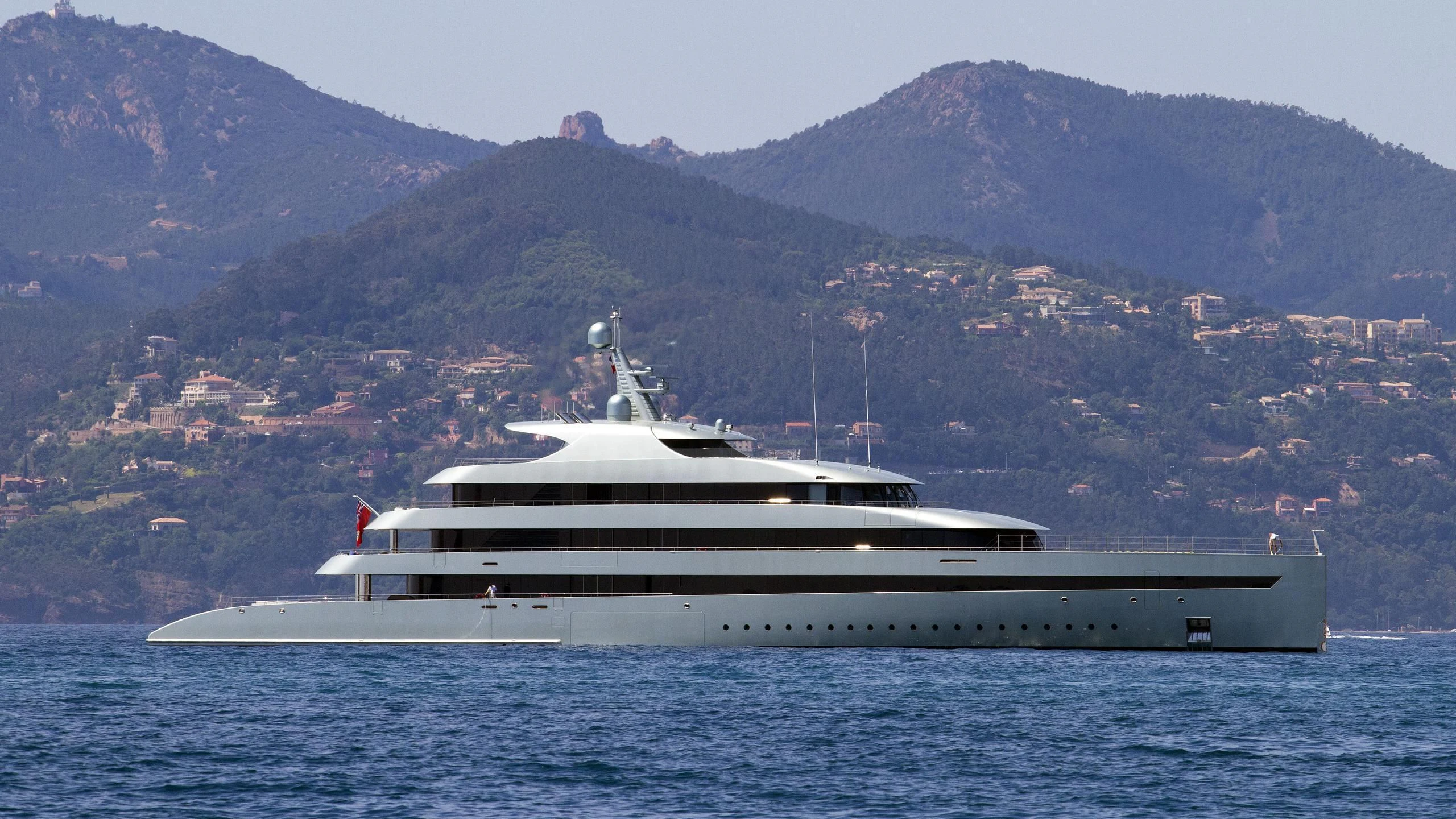 a large white yacht in the water aboard SAVANNAH Yacht for Sale