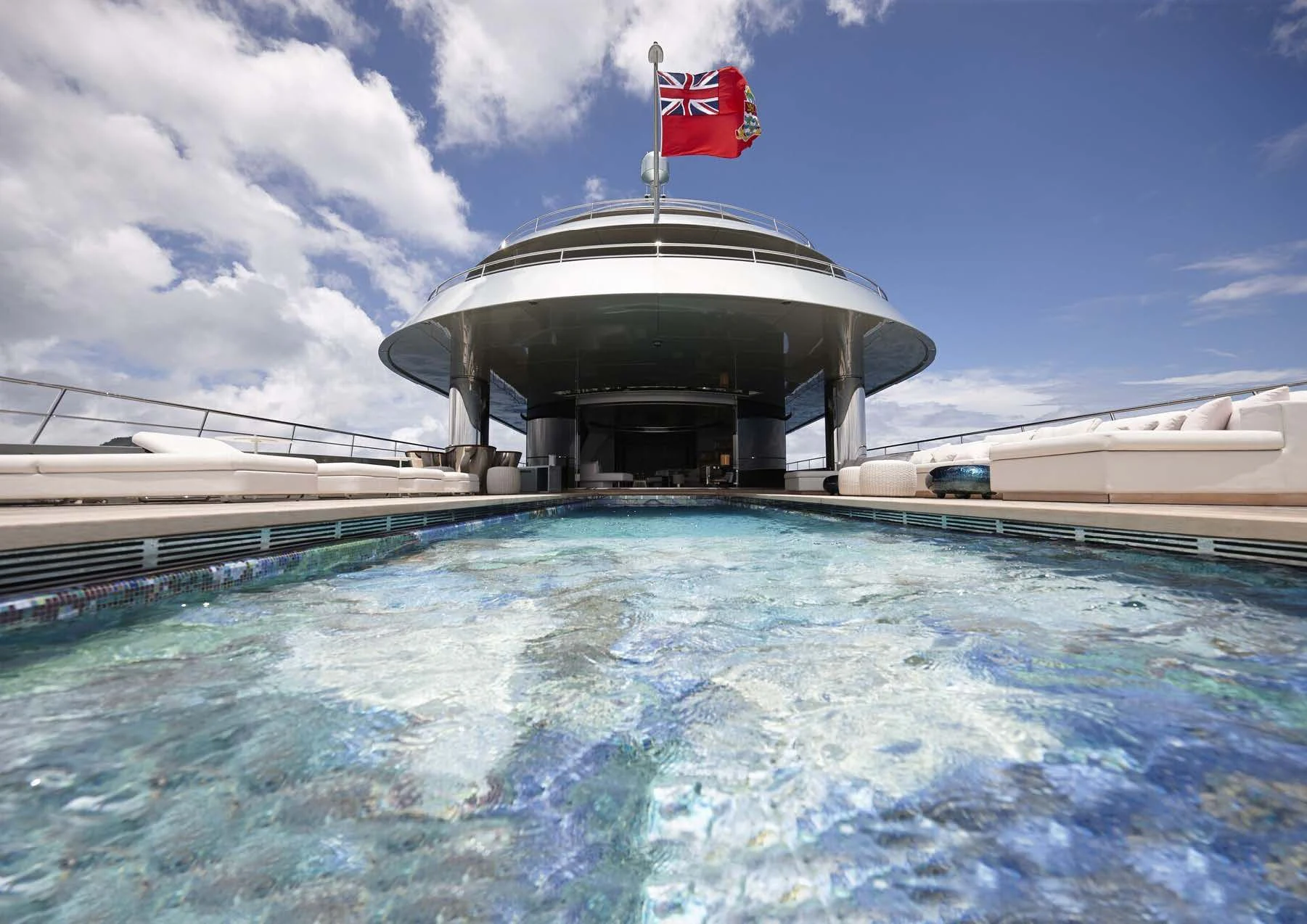a flag on a boat aboard SAVANNAH Yacht for Sale
