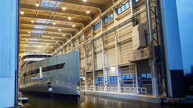 a large building with many windows aboard SAVANNAH Yacht for Sale
