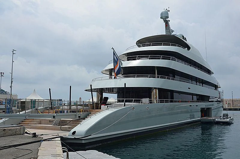 a large cruise ship docked aboard SAVANNAH Yacht for Sale
