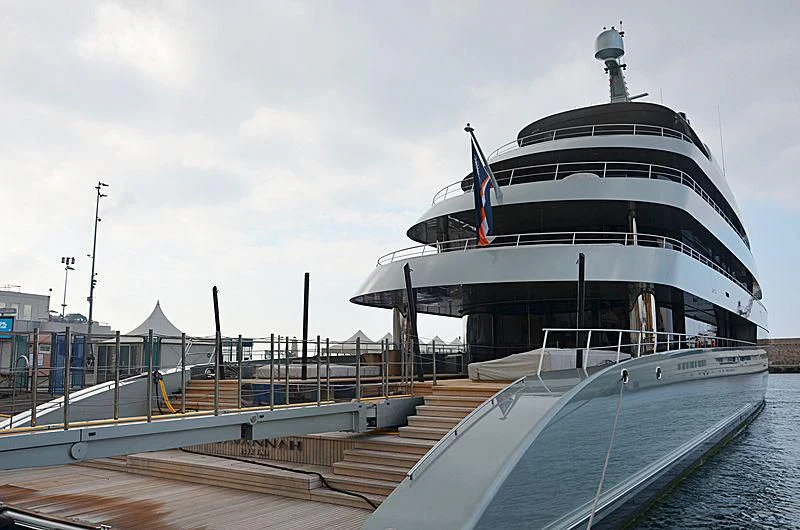 a large cruise ship docked aboard SAVANNAH Yacht for Sale