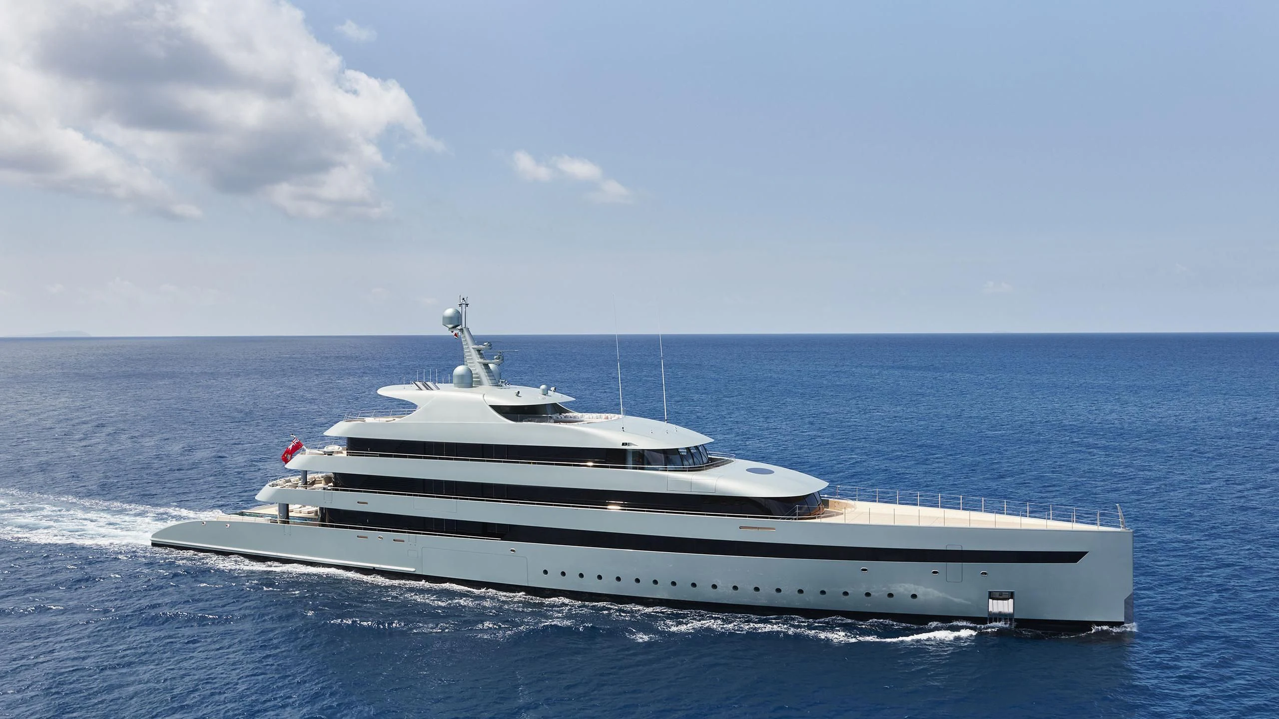 a white yacht in the water aboard SAVANNAH Yacht for Sale