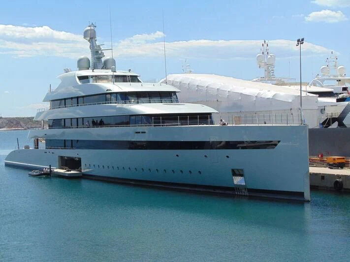 a large white ship aboard SAVANNAH Yacht for Sale