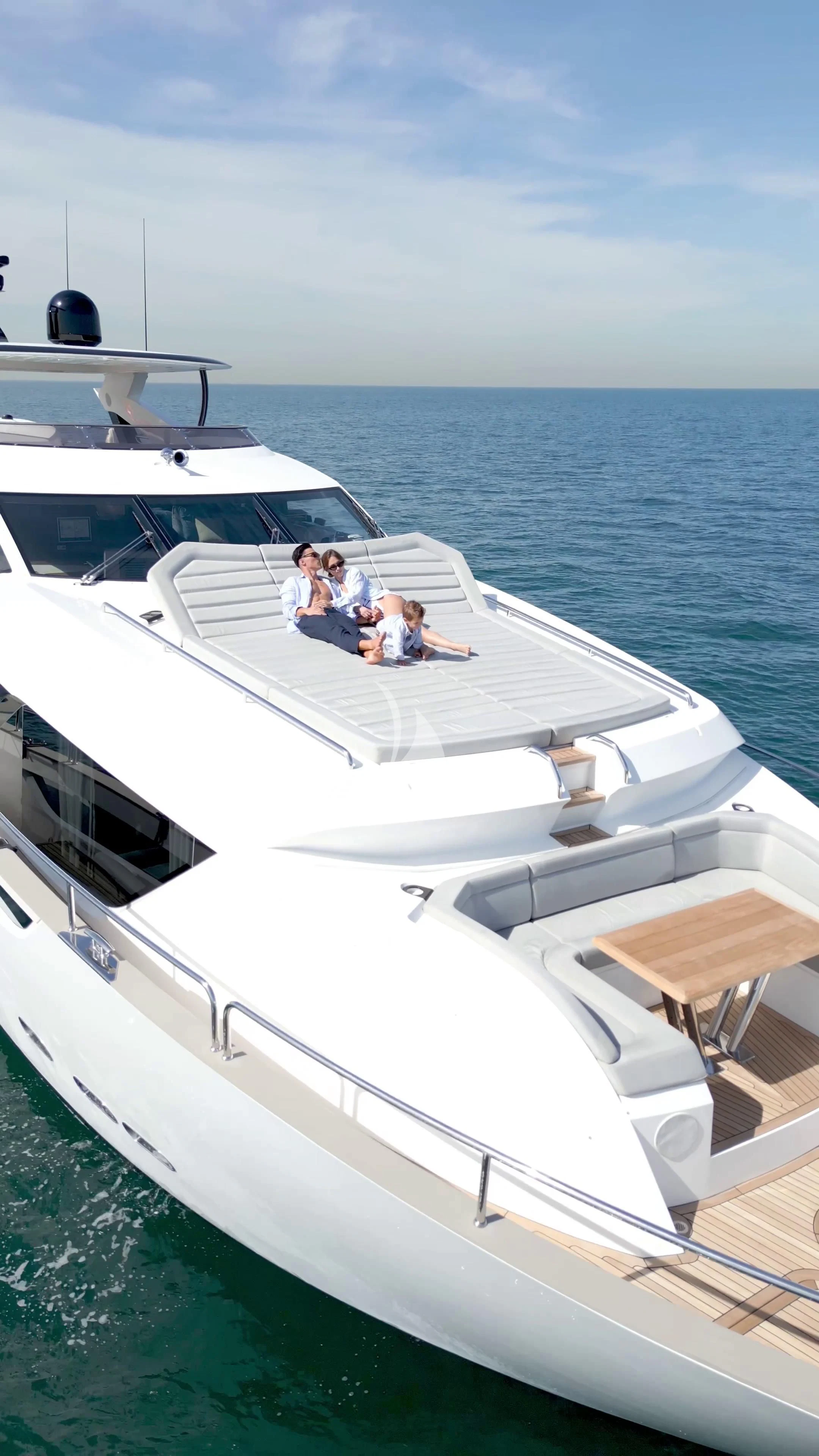 a group of people on a boat aboard NEW EDGE Yacht for Sale