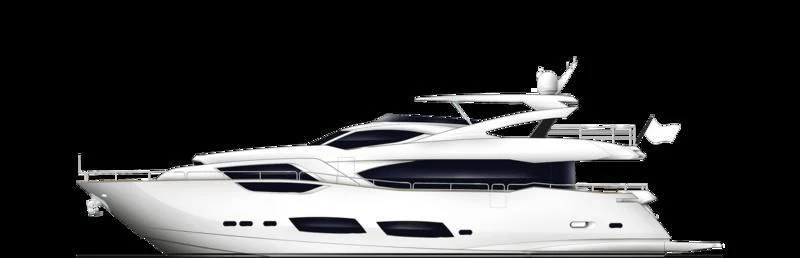 a white car with a black background aboard NEW EDGE Yacht for Sale