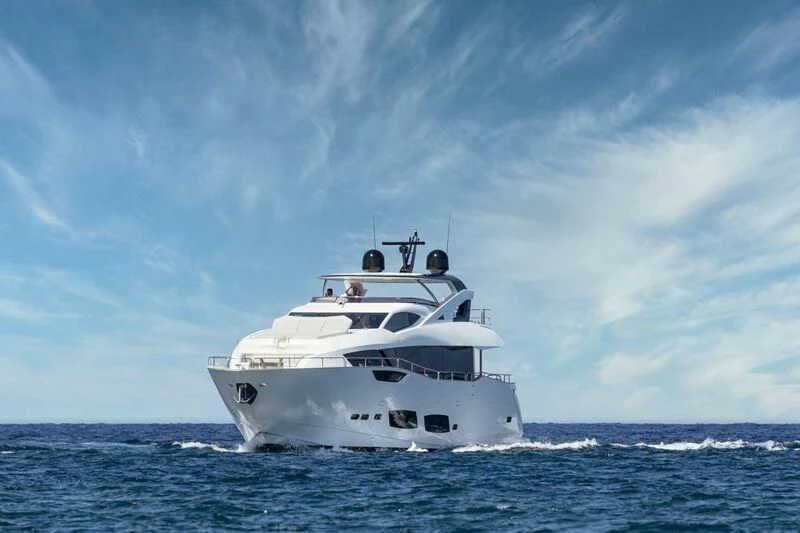 a white yacht in the water aboard NEW EDGE Yacht for Sale