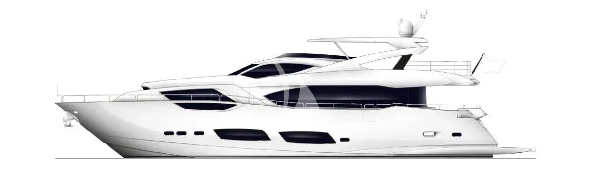 a white and black car aboard NEW EDGE Yacht for Sale