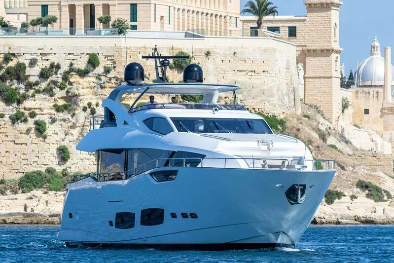 a white yacht in the water aboard NEW EDGE Yacht for Sale