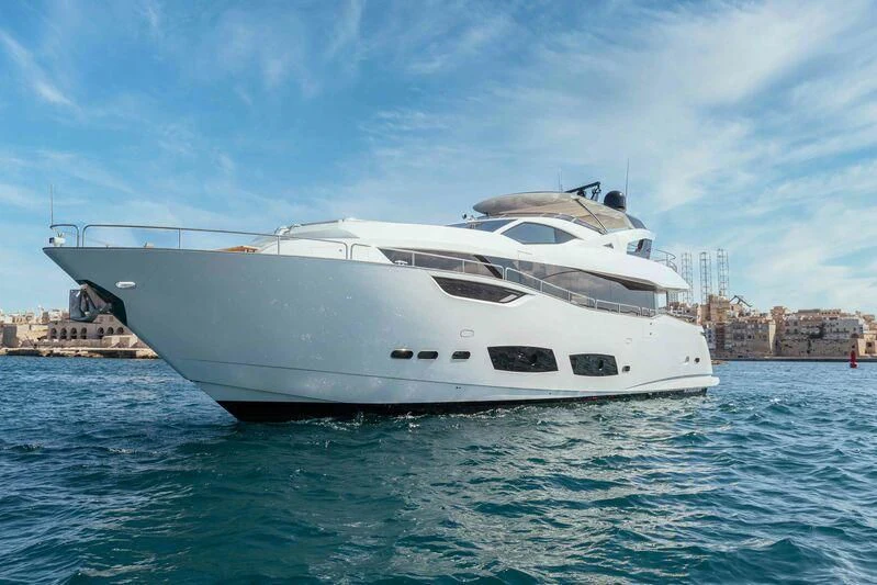 a white yacht in the water aboard NEW EDGE Yacht for Sale