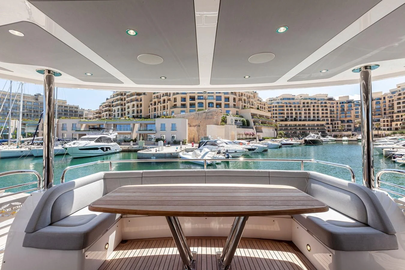 a pool with boats in it aboard NEW EDGE Yacht for Sale
