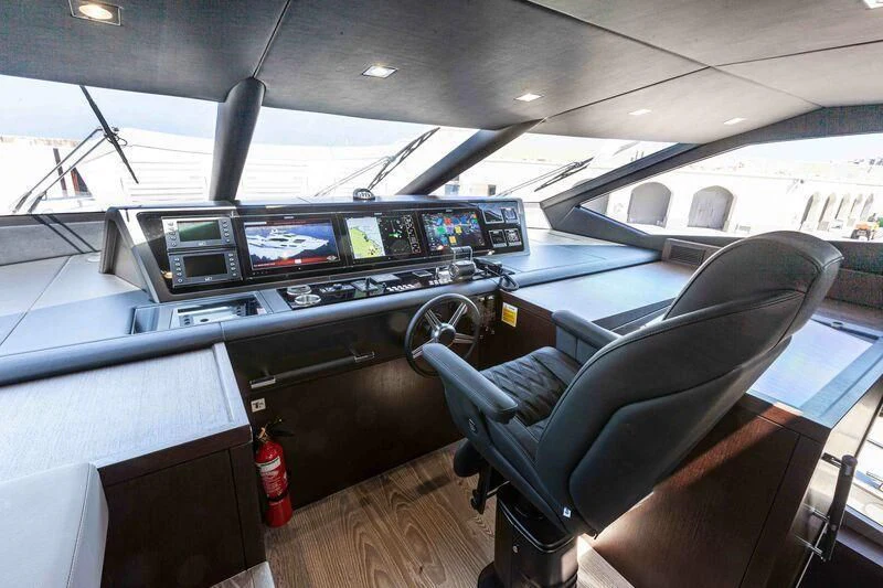 inside of a car aboard NEW EDGE Yacht for Sale