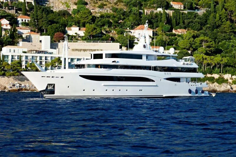 a white yacht on the water aboard TACANUYASO M S Yacht for Sale