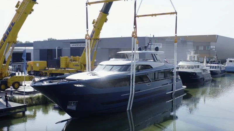 a boat docked at a dock aboard BLUE JEANS Yacht for Sale