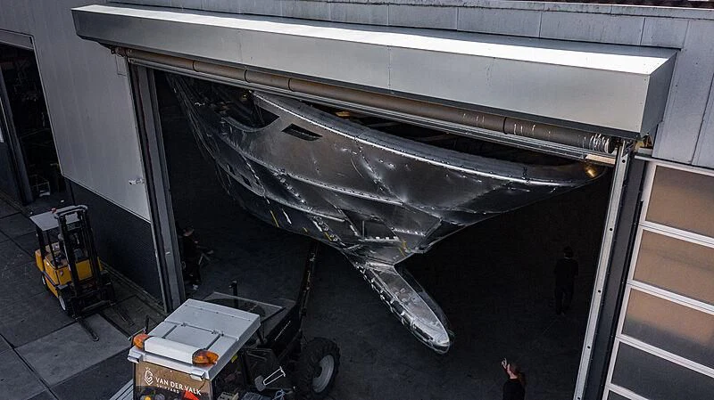 a large metal object with a metal frame aboard BLUE JEANS Yacht for Sale