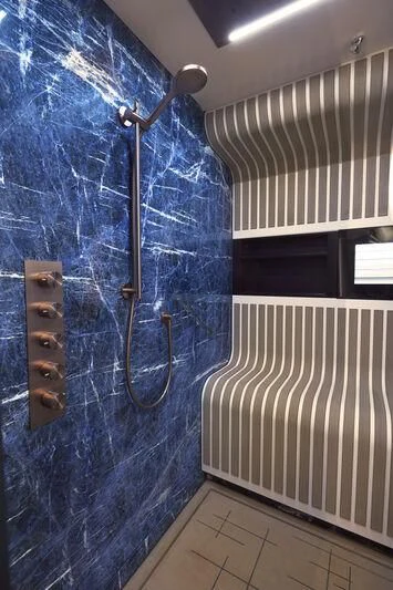 a shower with a pipe aboard BLUE JEANS Yacht for Sale