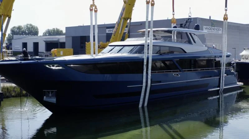 a boat docked at a pier aboard BLUE JEANS Yacht for Sale