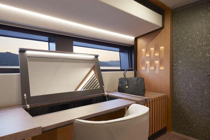 a room with a large screen aboard BLUE JEANS Yacht for Sale